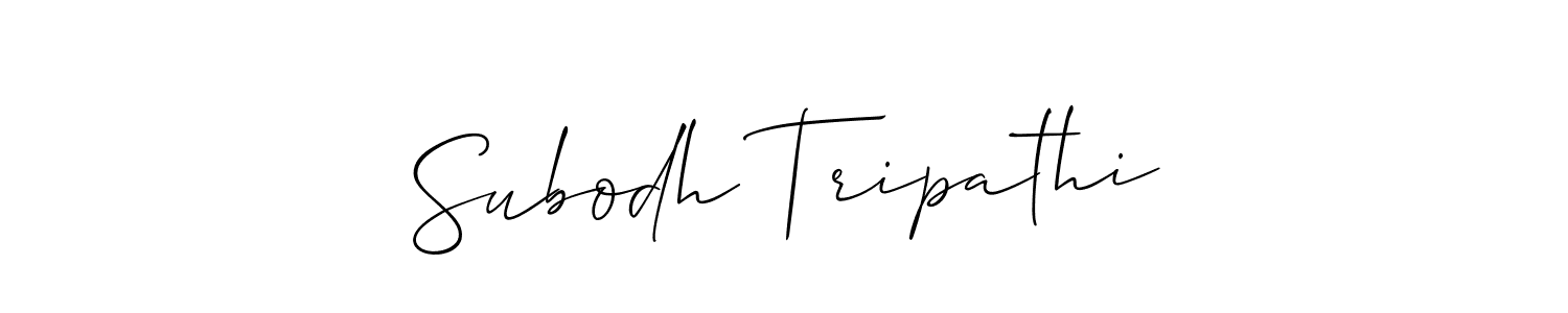 Allison_Script is a professional signature style that is perfect for those who want to add a touch of class to their signature. It is also a great choice for those who want to make their signature more unique. Get Subodh Tripathi name to fancy signature for free. Subodh Tripathi signature style 2 images and pictures png