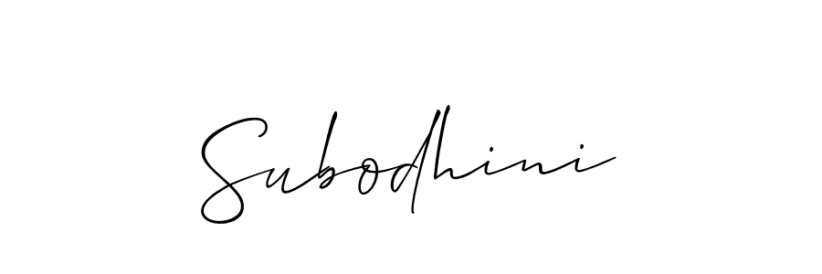 It looks lik you need a new signature style for name Subodhini. Design unique handwritten (Allison_Script) signature with our free signature maker in just a few clicks. Subodhini signature style 2 images and pictures png