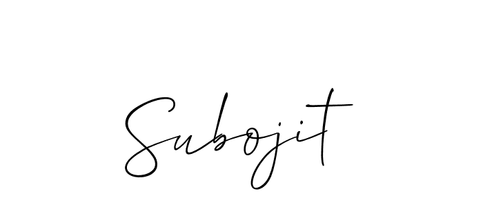 Also we have Subojit name is the best signature style. Create professional handwritten signature collection using Allison_Script autograph style. Subojit signature style 2 images and pictures png