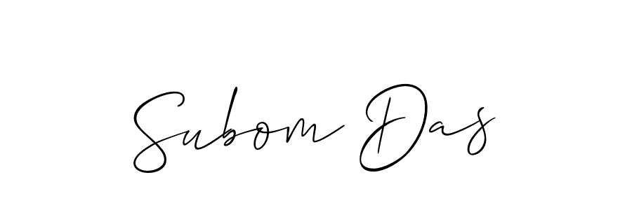 Similarly Allison_Script is the best handwritten signature design. Signature creator online .You can use it as an online autograph creator for name Subom Das. Subom Das signature style 2 images and pictures png