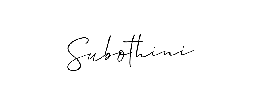 Use a signature maker to create a handwritten signature online. With this signature software, you can design (Allison_Script) your own signature for name Subothini. Subothini signature style 2 images and pictures png