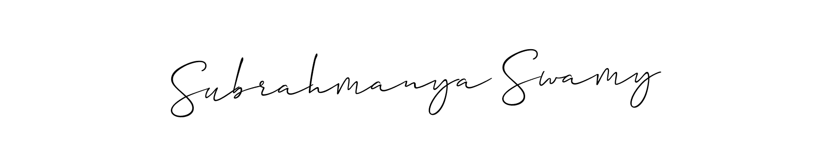 Make a short Subrahmanya Swamy signature style. Manage your documents anywhere anytime using Allison_Script. Create and add eSignatures, submit forms, share and send files easily. Subrahmanya Swamy signature style 2 images and pictures png