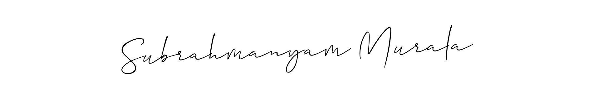 Create a beautiful signature design for name Subrahmanyam Murala. With this signature (Allison_Script) fonts, you can make a handwritten signature for free. Subrahmanyam Murala signature style 2 images and pictures png