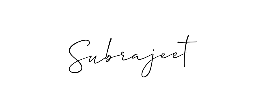How to make Subrajeet signature? Allison_Script is a professional autograph style. Create handwritten signature for Subrajeet name. Subrajeet signature style 2 images and pictures png