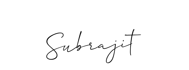 Also we have Subrajit name is the best signature style. Create professional handwritten signature collection using Allison_Script autograph style. Subrajit signature style 2 images and pictures png