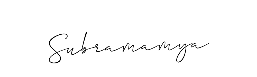 Subramamya stylish signature style. Best Handwritten Sign (Allison_Script) for my name. Handwritten Signature Collection Ideas for my name Subramamya. Subramamya signature style 2 images and pictures png