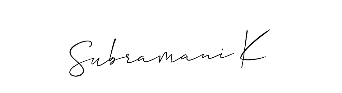 See photos of Subramani K official signature by Spectra . Check more albums & portfolios. Read reviews & check more about Allison_Script font. Subramani K signature style 2 images and pictures png