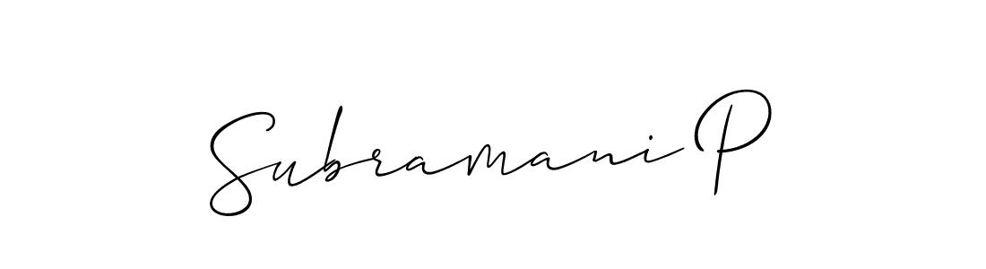 Make a beautiful signature design for name Subramani P. Use this online signature maker to create a handwritten signature for free. Subramani P signature style 2 images and pictures png