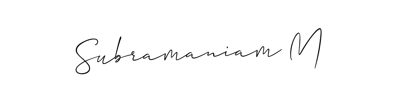 Once you've used our free online signature maker to create your best signature Allison_Script style, it's time to enjoy all of the benefits that Subramaniam M name signing documents. Subramaniam M signature style 2 images and pictures png