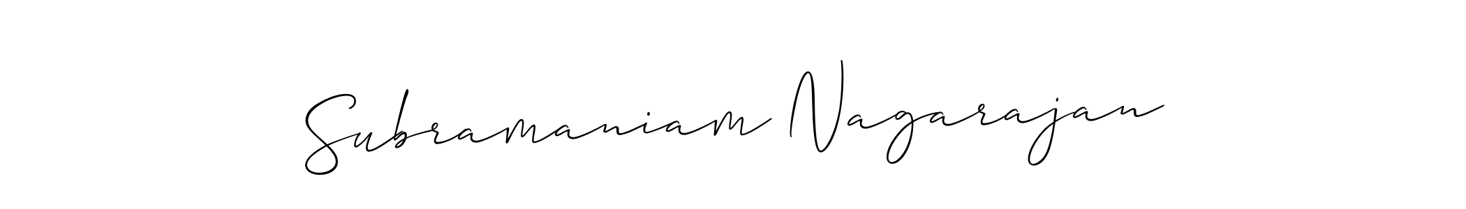 How to make Subramaniam Nagarajan signature? Allison_Script is a professional autograph style. Create handwritten signature for Subramaniam Nagarajan name. Subramaniam Nagarajan signature style 2 images and pictures png
