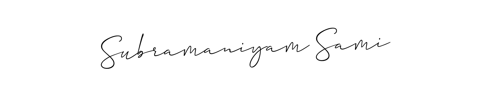 Design your own signature with our free online signature maker. With this signature software, you can create a handwritten (Allison_Script) signature for name Subramaniyam Sami. Subramaniyam Sami signature style 2 images and pictures png