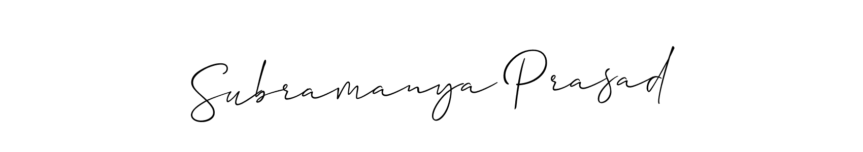 if you are searching for the best signature style for your name Subramanya Prasad. so please give up your signature search. here we have designed multiple signature styles  using Allison_Script. Subramanya Prasad signature style 2 images and pictures png