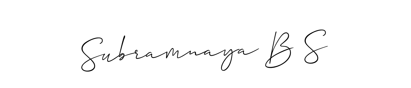 Subramnaya B S stylish signature style. Best Handwritten Sign (Allison_Script) for my name. Handwritten Signature Collection Ideas for my name Subramnaya B S. Subramnaya B S signature style 2 images and pictures png