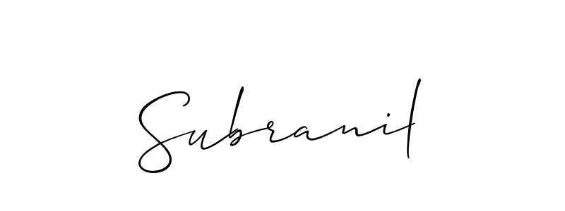 How to Draw Subranil signature style? Allison_Script is a latest design signature styles for name Subranil. Subranil signature style 2 images and pictures png