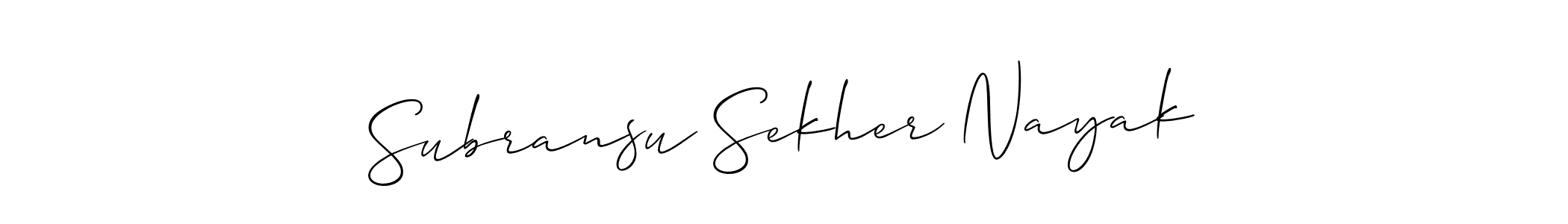 Design your own signature with our free online signature maker. With this signature software, you can create a handwritten (Allison_Script) signature for name Subransu Sekher Nayak. Subransu Sekher Nayak signature style 2 images and pictures png