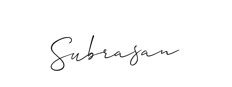 How to make Subrasan signature? Allison_Script is a professional autograph style. Create handwritten signature for Subrasan name. Subrasan signature style 2 images and pictures png