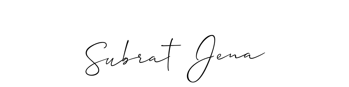 How to make Subrat  Jena name signature. Use Allison_Script style for creating short signs online. This is the latest handwritten sign. Subrat  Jena signature style 2 images and pictures png