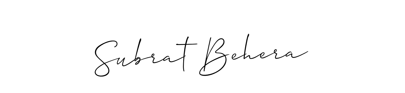 Create a beautiful signature design for name Subrat Behera. With this signature (Allison_Script) fonts, you can make a handwritten signature for free. Subrat Behera signature style 2 images and pictures png