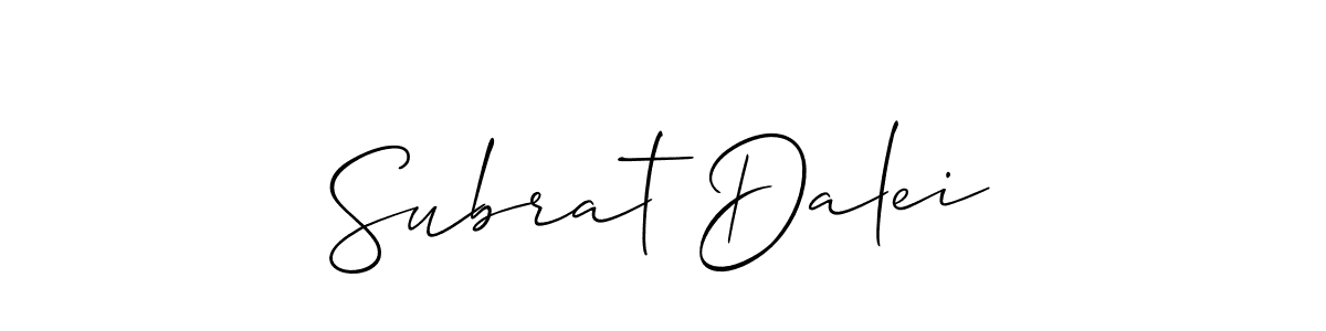 if you are searching for the best signature style for your name Subrat Dalei. so please give up your signature search. here we have designed multiple signature styles  using Allison_Script. Subrat Dalei signature style 2 images and pictures png