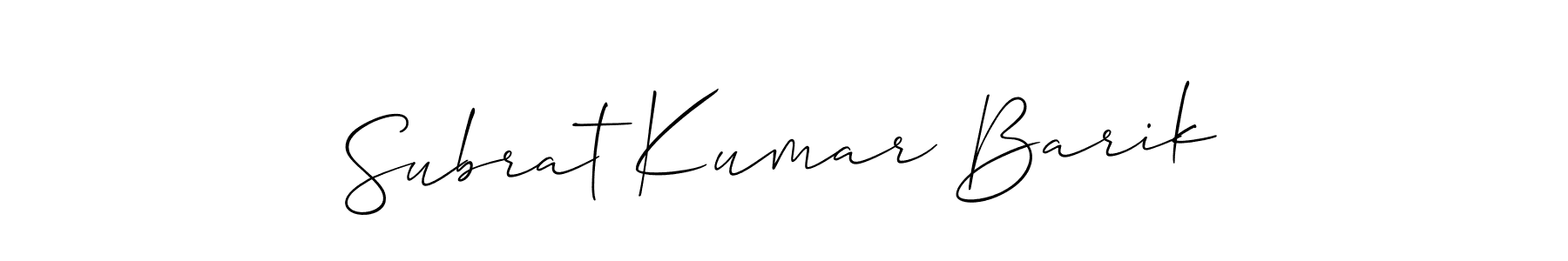 Make a short Subrat Kumar Barik signature style. Manage your documents anywhere anytime using Allison_Script. Create and add eSignatures, submit forms, share and send files easily. Subrat Kumar Barik signature style 2 images and pictures png