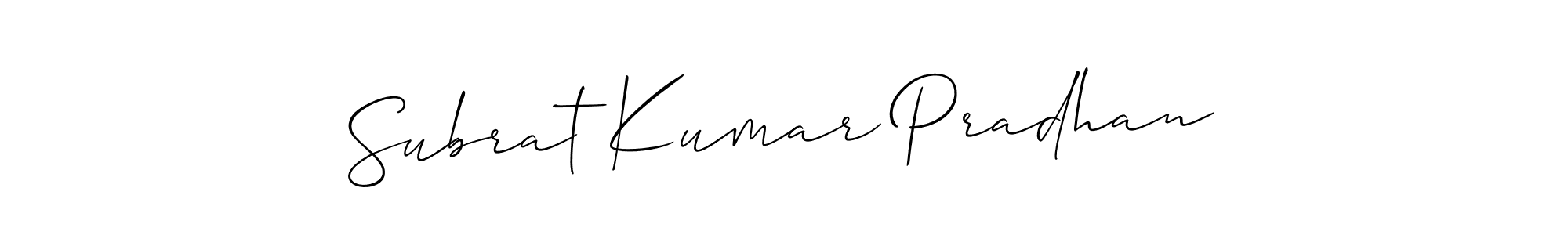Design your own signature with our free online signature maker. With this signature software, you can create a handwritten (Allison_Script) signature for name Subrat Kumar Pradhan. Subrat Kumar Pradhan signature style 2 images and pictures png