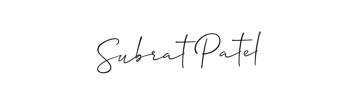 How to make Subrat Patel signature? Allison_Script is a professional autograph style. Create handwritten signature for Subrat Patel name. Subrat Patel signature style 2 images and pictures png