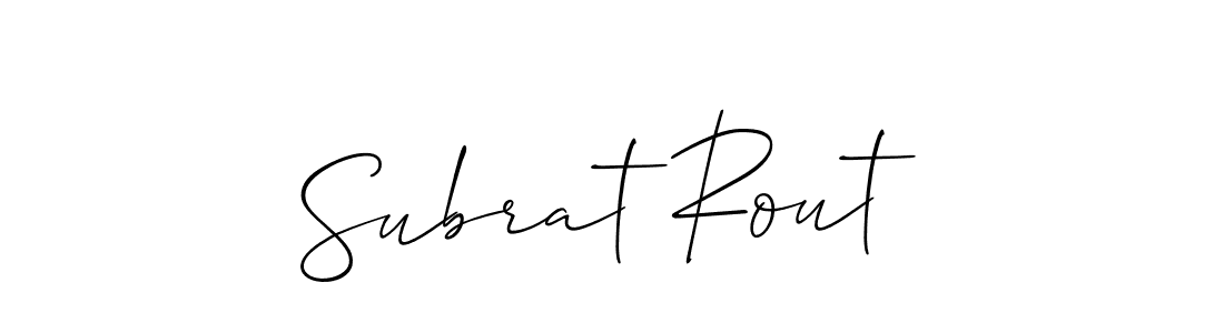 How to make Subrat Rout name signature. Use Allison_Script style for creating short signs online. This is the latest handwritten sign. Subrat Rout signature style 2 images and pictures png