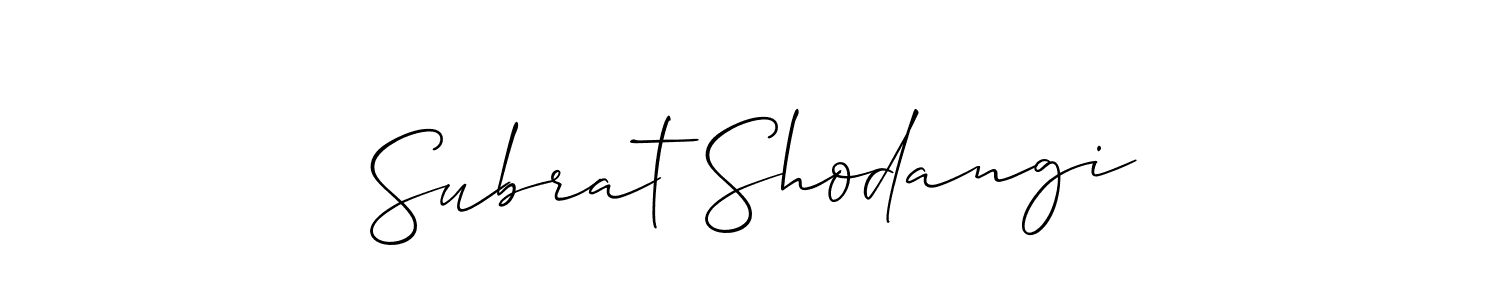 It looks lik you need a new signature style for name Subrat Shodangi. Design unique handwritten (Allison_Script) signature with our free signature maker in just a few clicks. Subrat Shodangi signature style 2 images and pictures png