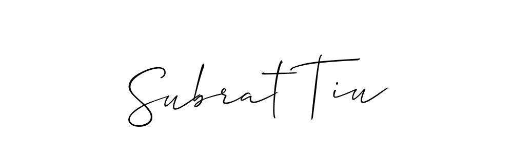 It looks lik you need a new signature style for name Subrat Tiu. Design unique handwritten (Allison_Script) signature with our free signature maker in just a few clicks. Subrat Tiu signature style 2 images and pictures png
