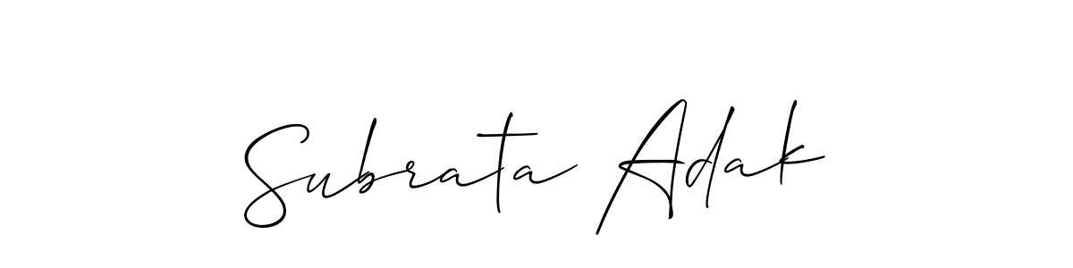 Also we have Subrata Adak name is the best signature style. Create professional handwritten signature collection using Allison_Script autograph style. Subrata Adak signature style 2 images and pictures png
