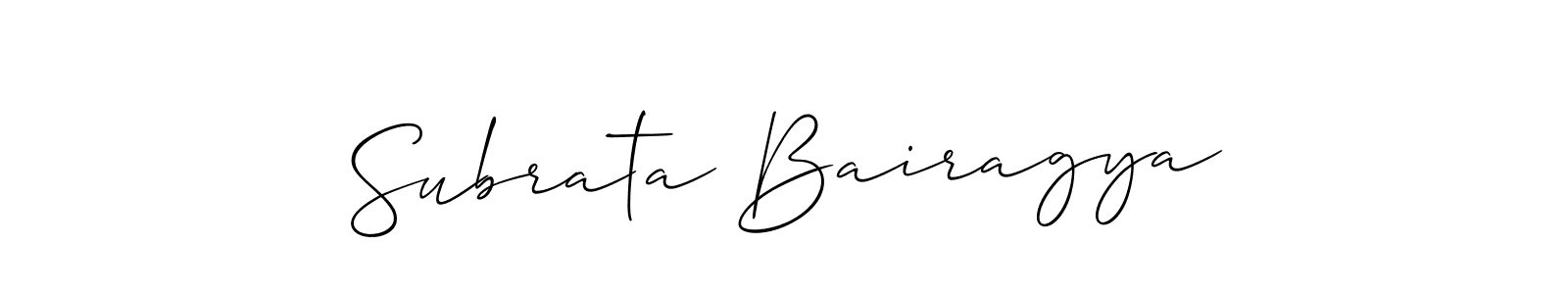 How to make Subrata Bairagya signature? Allison_Script is a professional autograph style. Create handwritten signature for Subrata Bairagya name. Subrata Bairagya signature style 2 images and pictures png