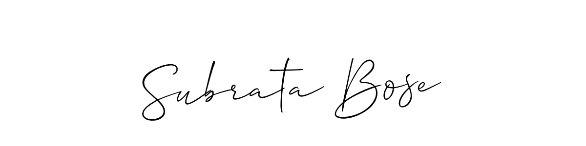 Make a beautiful signature design for name Subrata Bose. With this signature (Allison_Script) style, you can create a handwritten signature for free. Subrata Bose signature style 2 images and pictures png