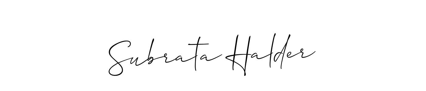 Create a beautiful signature design for name Subrata Halder. With this signature (Allison_Script) fonts, you can make a handwritten signature for free. Subrata Halder signature style 2 images and pictures png