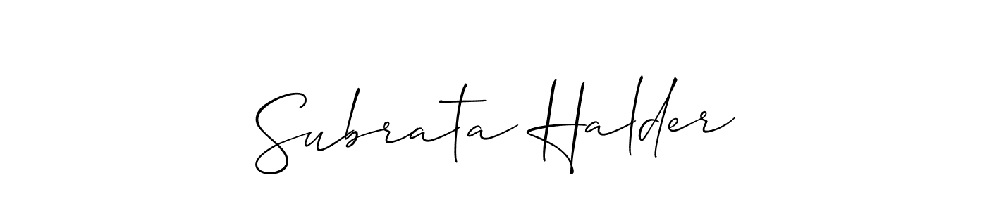 Use a signature maker to create a handwritten signature online. With this signature software, you can design (Allison_Script) your own signature for name Subrata Halder. Subrata Halder signature style 2 images and pictures png