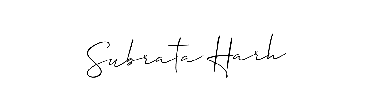 Use a signature maker to create a handwritten signature online. With this signature software, you can design (Allison_Script) your own signature for name Subrata Harh. Subrata Harh signature style 2 images and pictures png