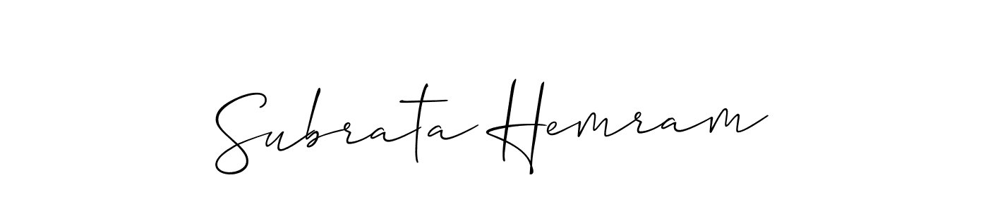 Also You can easily find your signature by using the search form. We will create Subrata Hemram name handwritten signature images for you free of cost using Allison_Script sign style. Subrata Hemram signature style 2 images and pictures png