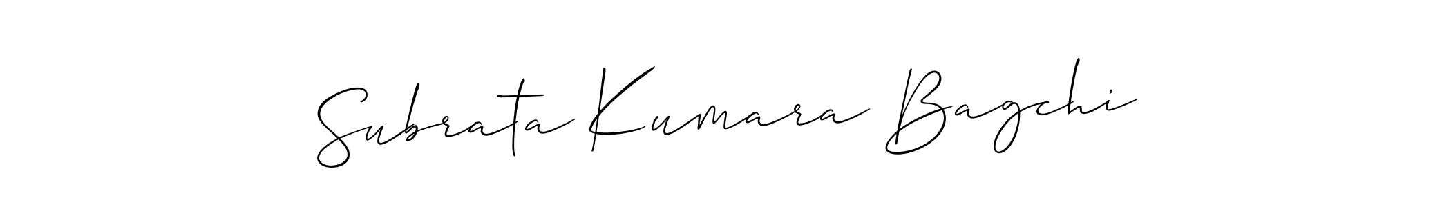 Make a beautiful signature design for name Subrata Kumara Bagchi. With this signature (Allison_Script) style, you can create a handwritten signature for free. Subrata Kumara Bagchi signature style 2 images and pictures png