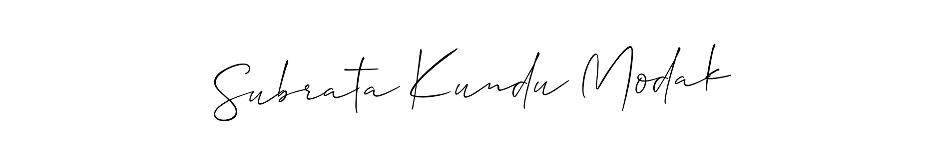 Design your own signature with our free online signature maker. With this signature software, you can create a handwritten (Allison_Script) signature for name Subrata Kundu Modak. Subrata Kundu Modak signature style 2 images and pictures png