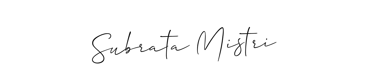 How to make Subrata Mistri name signature. Use Allison_Script style for creating short signs online. This is the latest handwritten sign. Subrata Mistri signature style 2 images and pictures png