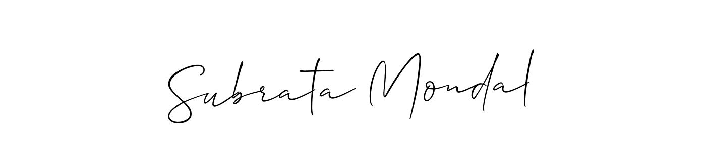 You should practise on your own different ways (Allison_Script) to write your name (Subrata Mondal) in signature. don't let someone else do it for you. Subrata Mondal signature style 2 images and pictures png