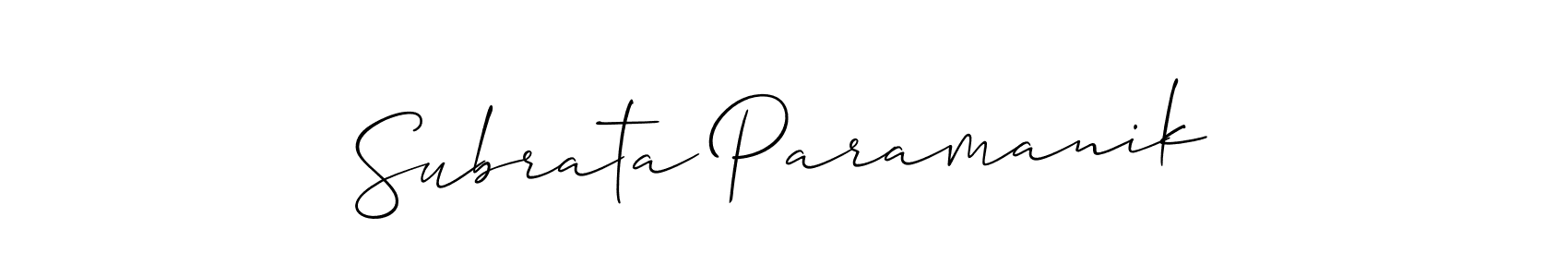 The best way (Allison_Script) to make a short signature is to pick only two or three words in your name. The name Subrata Paramanik include a total of six letters. For converting this name. Subrata Paramanik signature style 2 images and pictures png