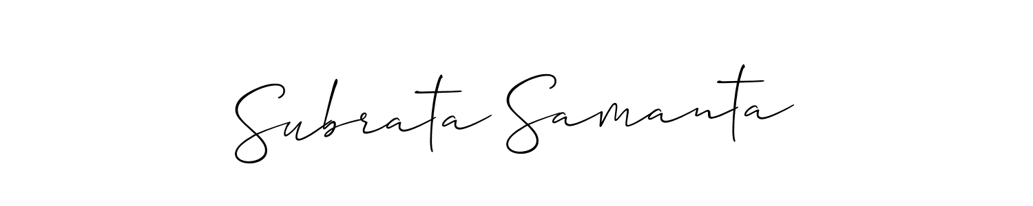 Use a signature maker to create a handwritten signature online. With this signature software, you can design (Allison_Script) your own signature for name Subrata Samanta. Subrata Samanta signature style 2 images and pictures png