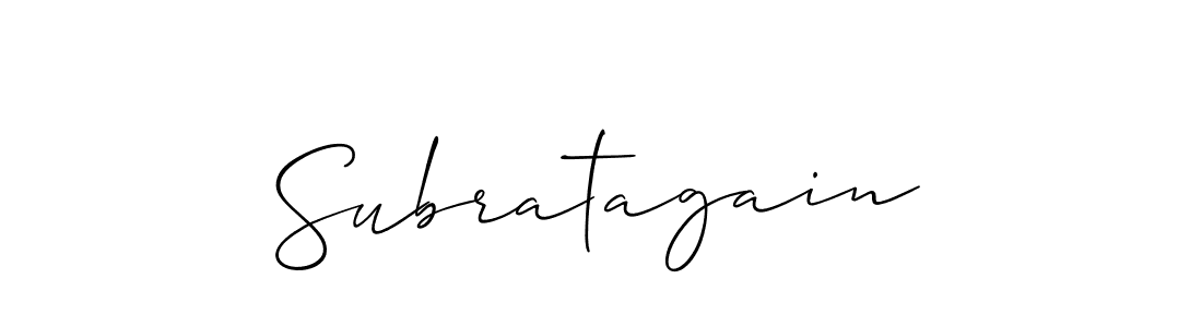 Design your own signature with our free online signature maker. With this signature software, you can create a handwritten (Allison_Script) signature for name Subratagain. Subratagain signature style 2 images and pictures png