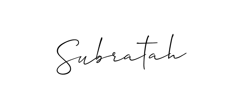 Once you've used our free online signature maker to create your best signature Allison_Script style, it's time to enjoy all of the benefits that Subratah name signing documents. Subratah signature style 2 images and pictures png