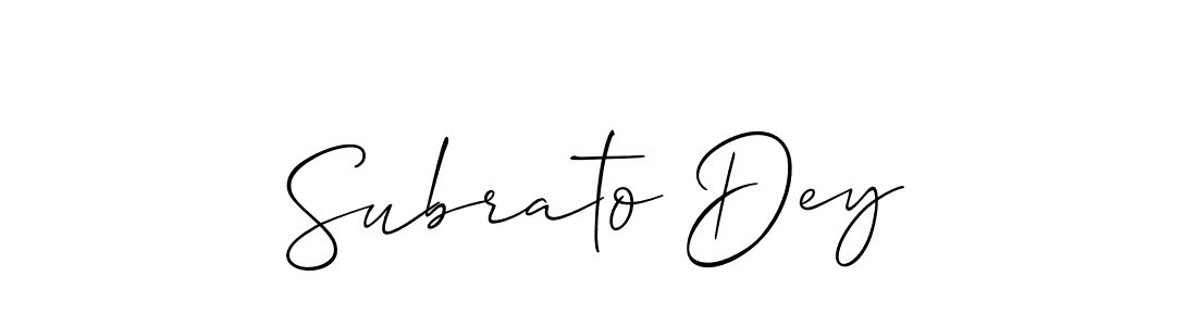 Use a signature maker to create a handwritten signature online. With this signature software, you can design (Allison_Script) your own signature for name Subrato Dey. Subrato Dey signature style 2 images and pictures png