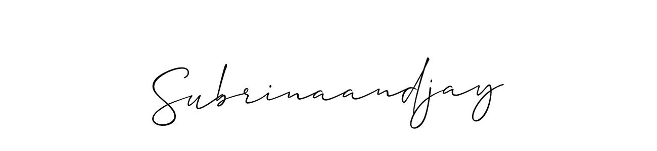 Once you've used our free online signature maker to create your best signature Allison_Script style, it's time to enjoy all of the benefits that Subrinaandjay name signing documents. Subrinaandjay signature style 2 images and pictures png