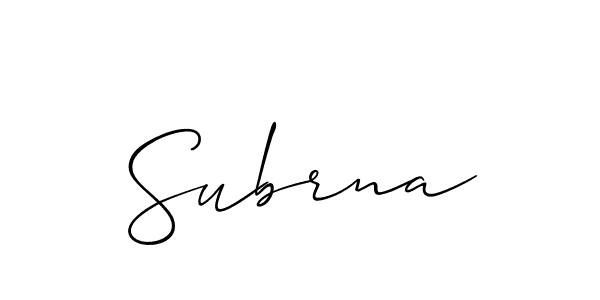 Once you've used our free online signature maker to create your best signature Allison_Script style, it's time to enjoy all of the benefits that Subrna name signing documents. Subrna signature style 2 images and pictures png