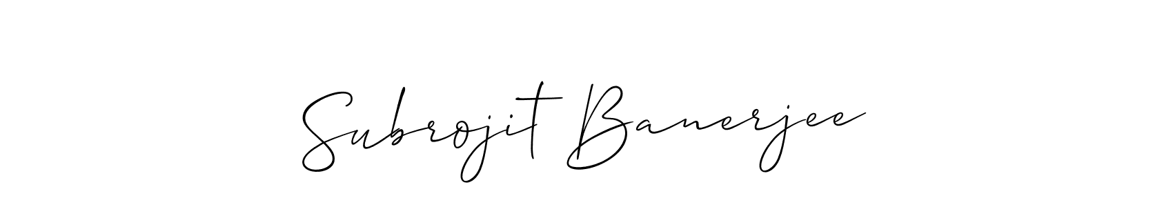 Design your own signature with our free online signature maker. With this signature software, you can create a handwritten (Allison_Script) signature for name Subrojit Banerjee. Subrojit Banerjee signature style 2 images and pictures png