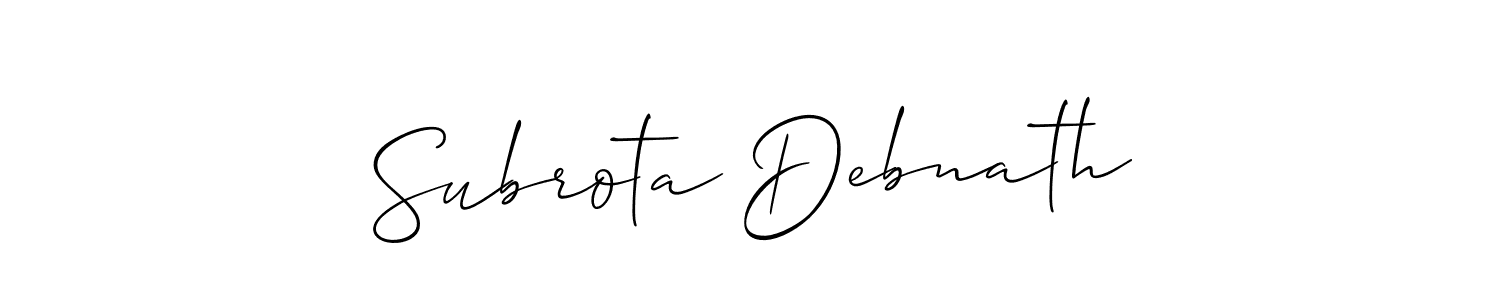 Use a signature maker to create a handwritten signature online. With this signature software, you can design (Allison_Script) your own signature for name Subrota Debnath. Subrota Debnath signature style 2 images and pictures png