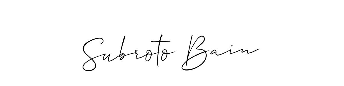 Similarly Allison_Script is the best handwritten signature design. Signature creator online .You can use it as an online autograph creator for name Subroto Bain. Subroto Bain signature style 2 images and pictures png